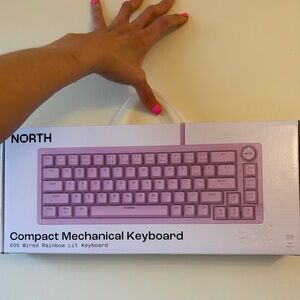 North pink Compact 65% Wired Rainbow Lit Keyboard